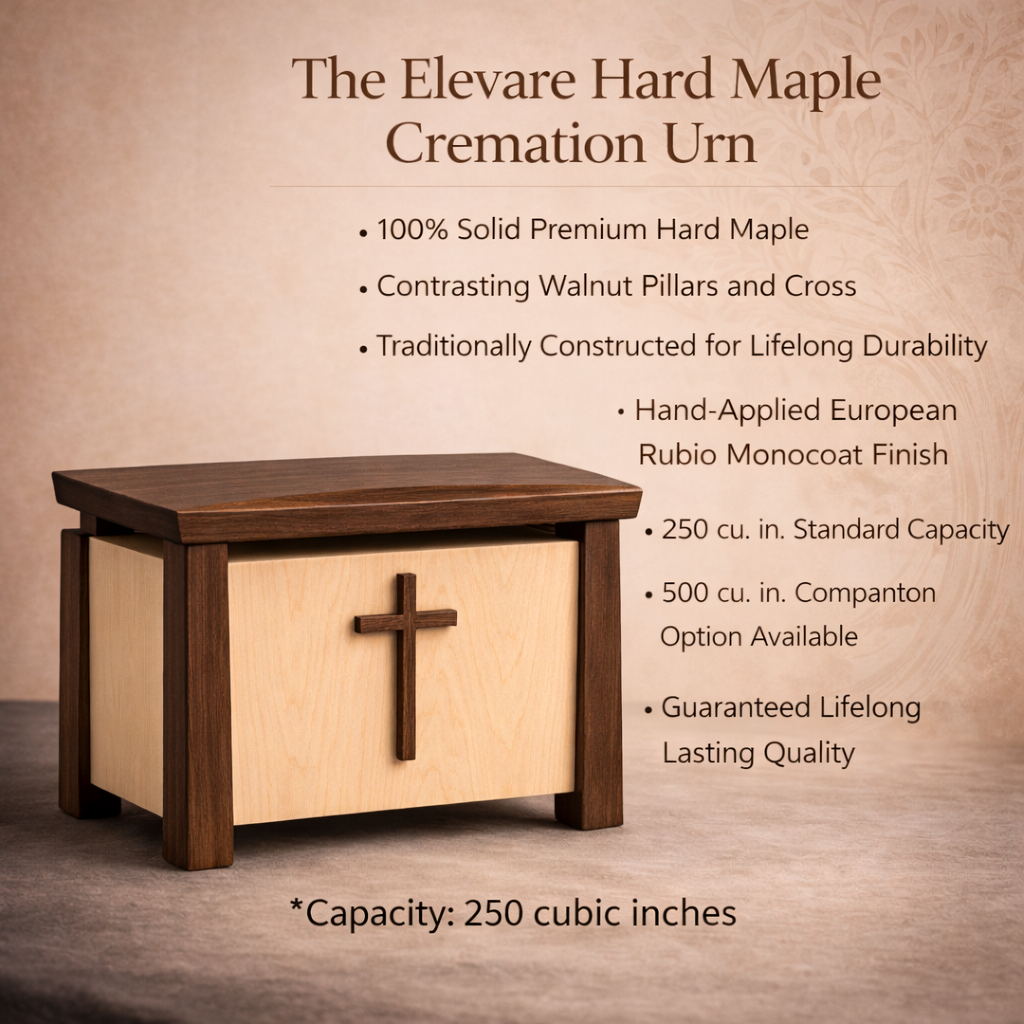 The Elevare Maple Cremation Urn