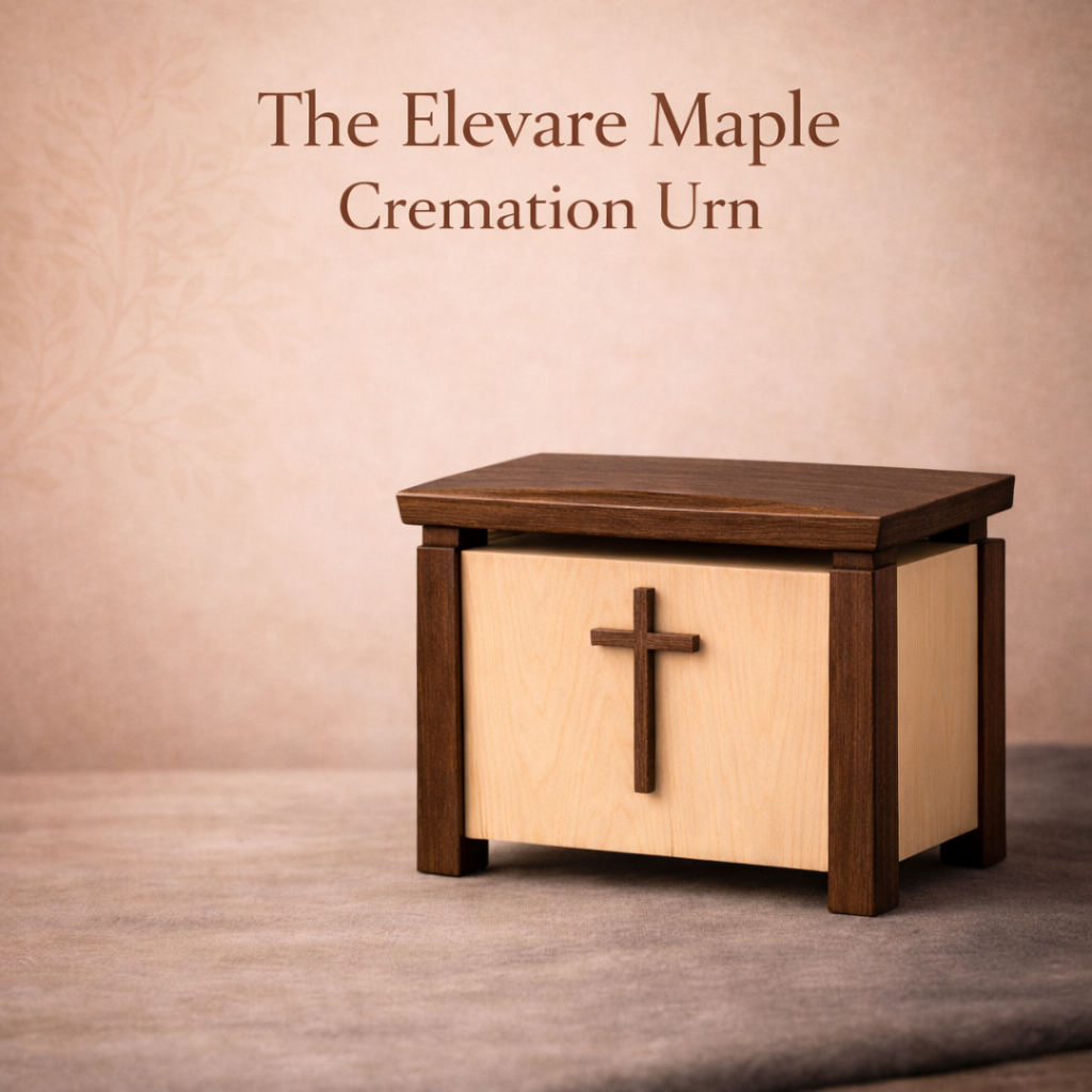The Elevare Maple Cremation Urn