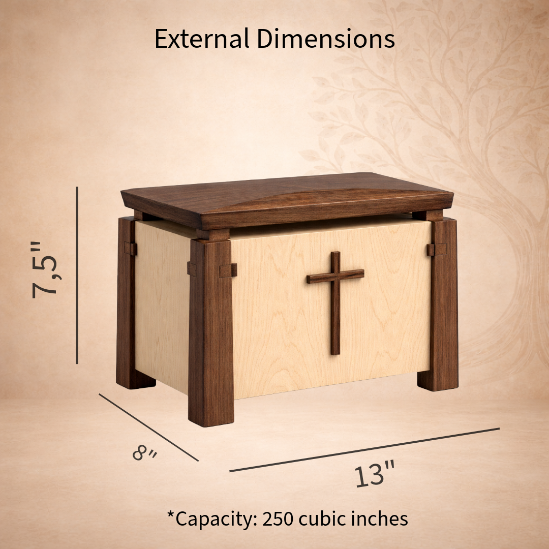 The Elevare Maple Cremation Urn