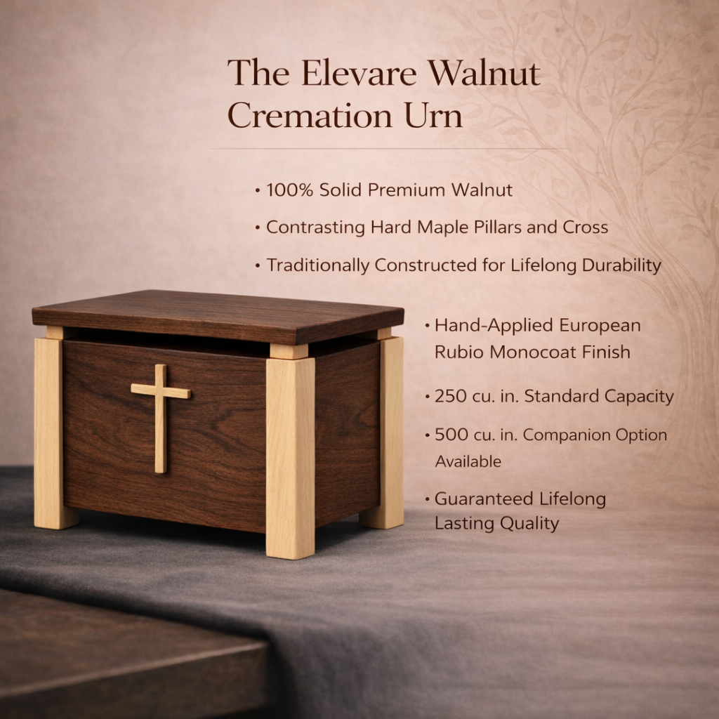 The Elevare Walnut Memorial Urn