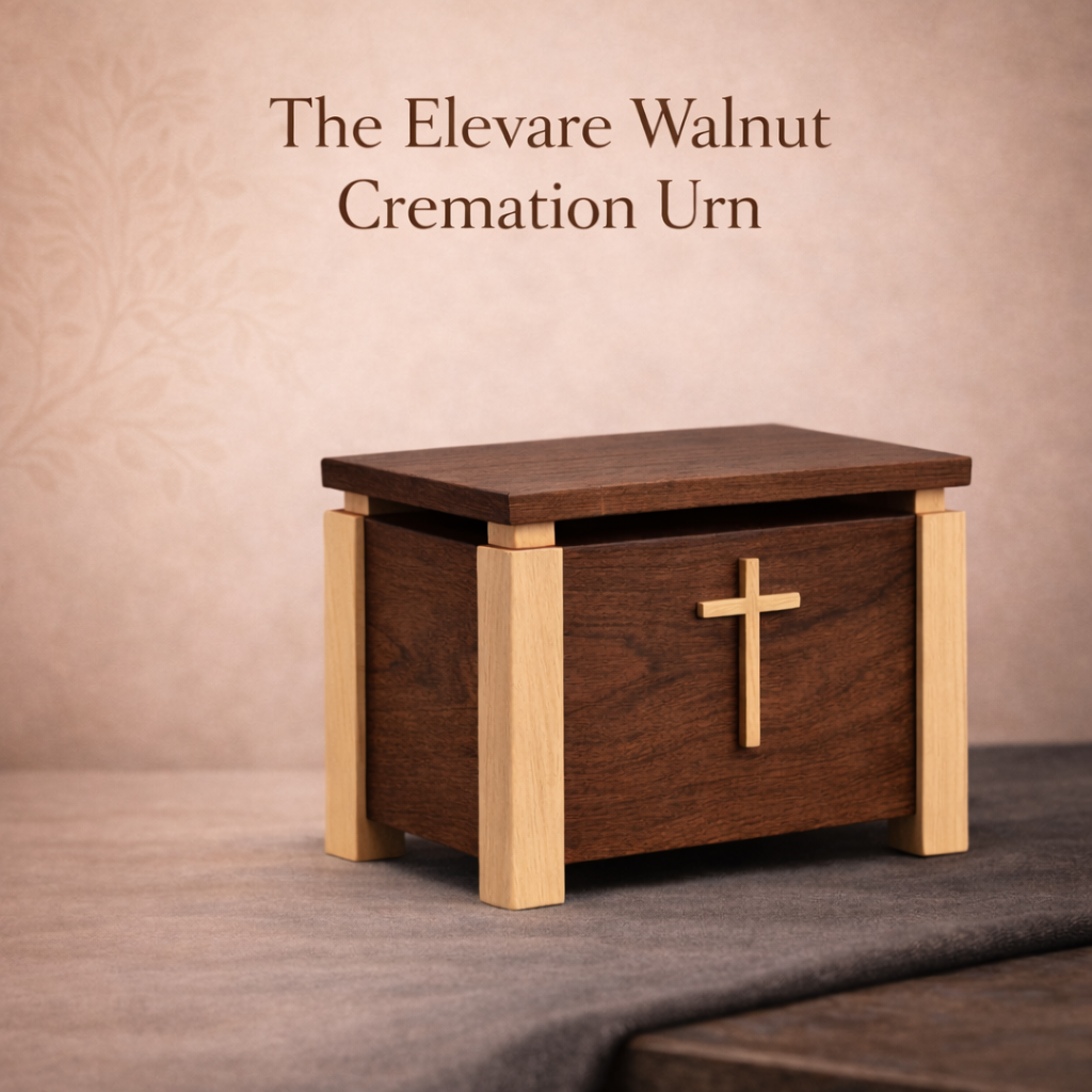 The Elevare Walnut Memorial Urn