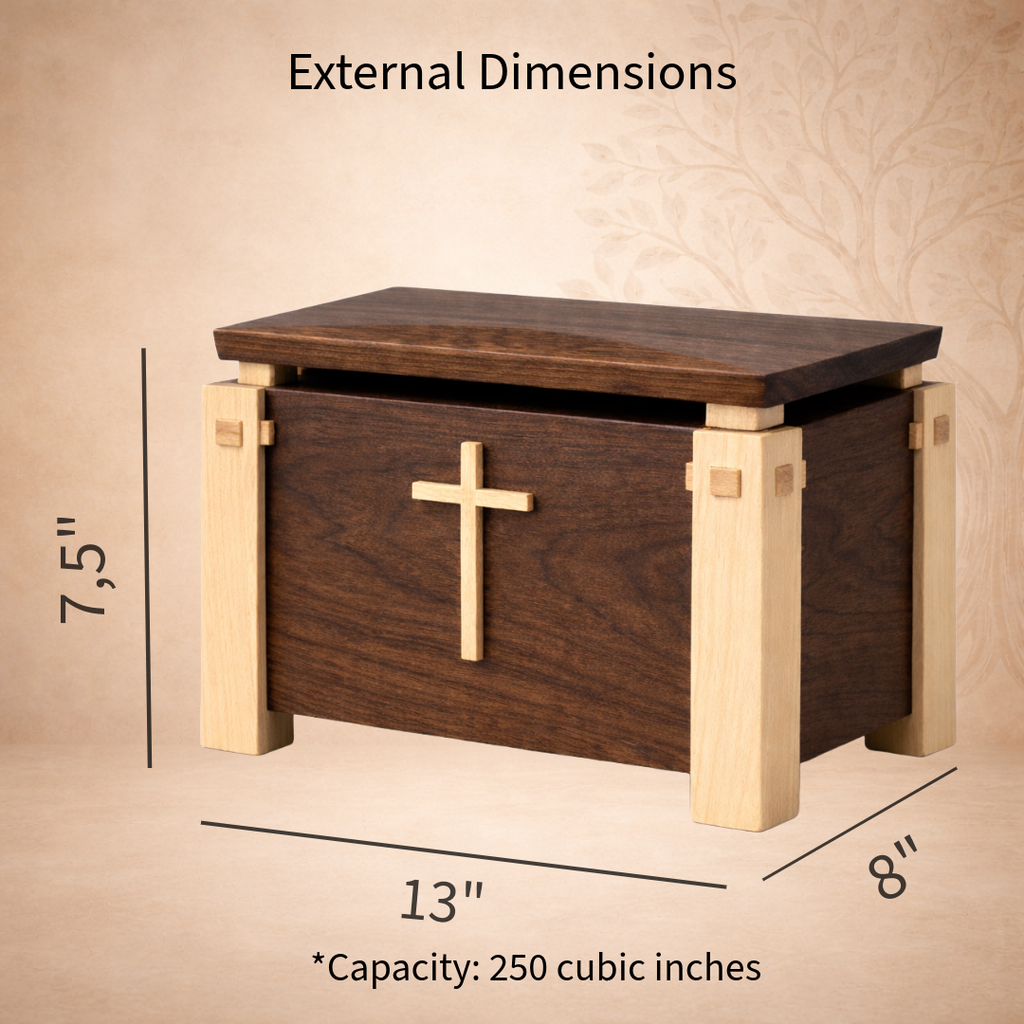 The Elevare Walnut Memorial Urn
