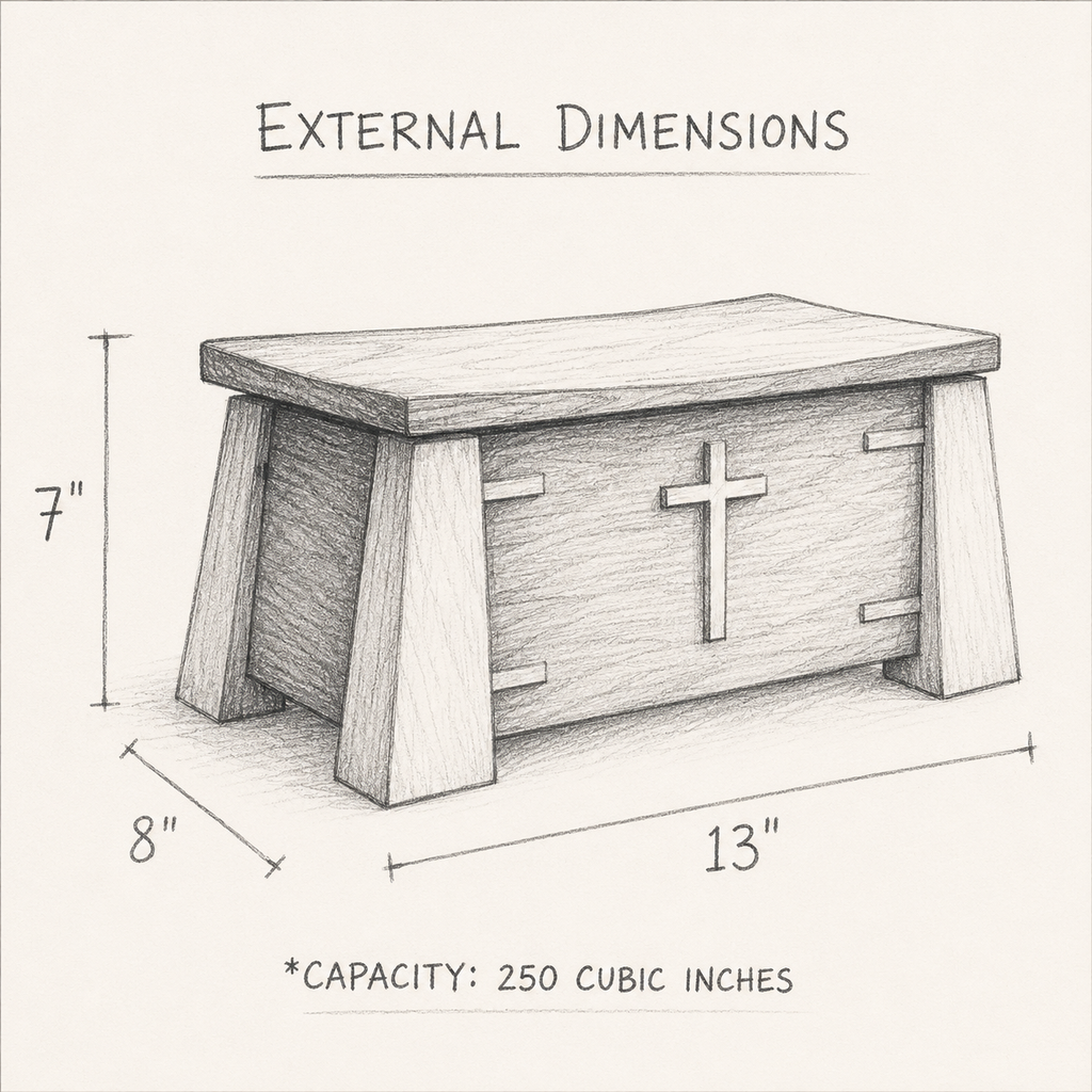 Elevare Memorial Urn | Handcrafted Walnut & Maple Hardwood | 250/500 cu in