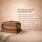 Heirloom Memorial Urn | Handcrafted White Oak & Natural Cane | 250/500 cu in