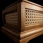 Heirloom Memorial Urn | Handcrafted White Oak & Natural Cane | 250/500 cu in
