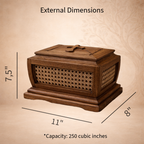 Heirloom Memorial Urn | Handcrafted White Oak & Natural Cane | 250/500 cu in