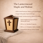 Lanternwood Memorial Urn | Handcrafted Maple & Walnut Hardwood | 250/500 cu in