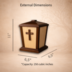 Lanternwood Memorial Urn | Handcrafted Maple & Walnut Hardwood | 250/500 cu in