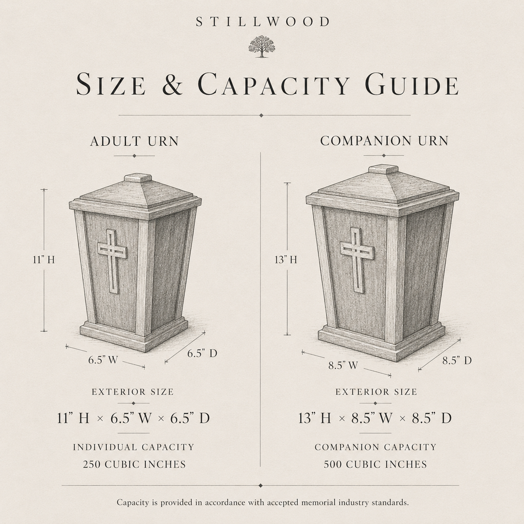 Lanternwood Memorial Urn | Handcrafted Maple & Walnut Hardwood | 250/500 cu in