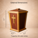 Lanternwood Memorial Urn | Handcrafted Mahoganny & Maple | 250/500 cu in