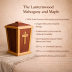 Lanternwood Memorial Urn | Handcrafted Mahoganny & Maple | 250/500 cu in