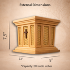 StillWood Memorial Urn | Handcrafted Maple & Natural Cane | 250/500 cu in