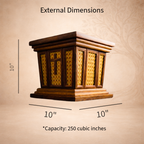 StillWood Memorial Urn | Handcrafted White Oak & Natural Cane | 250/500 cu in