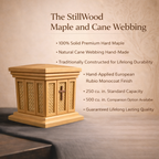 StillWood Memorial Urn | Handcrafted Maple & Natural Cane | 250/500 cu in