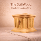 StillWood Memorial Urn | Handcrafted Maple & Natural Cane | 250/500 cu in