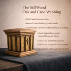 StillWood Memorial Urn | Handcrafted White Oak & Natural Cane | 250/500 cu in