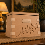 Timberbloom Rustic White Oak Memorial Urn - Artisan Handcrafted Cremation Urn for Ashes
