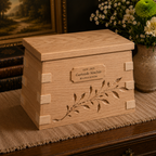 Timberbloom Rustic White Oak Memorial Urn - Artisan Handcrafted Cremation Urn for Ashes