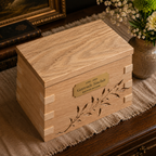 Timberbloom Memorial Urn | Handcrafted Solid White Oak | 250 / 500 cu in