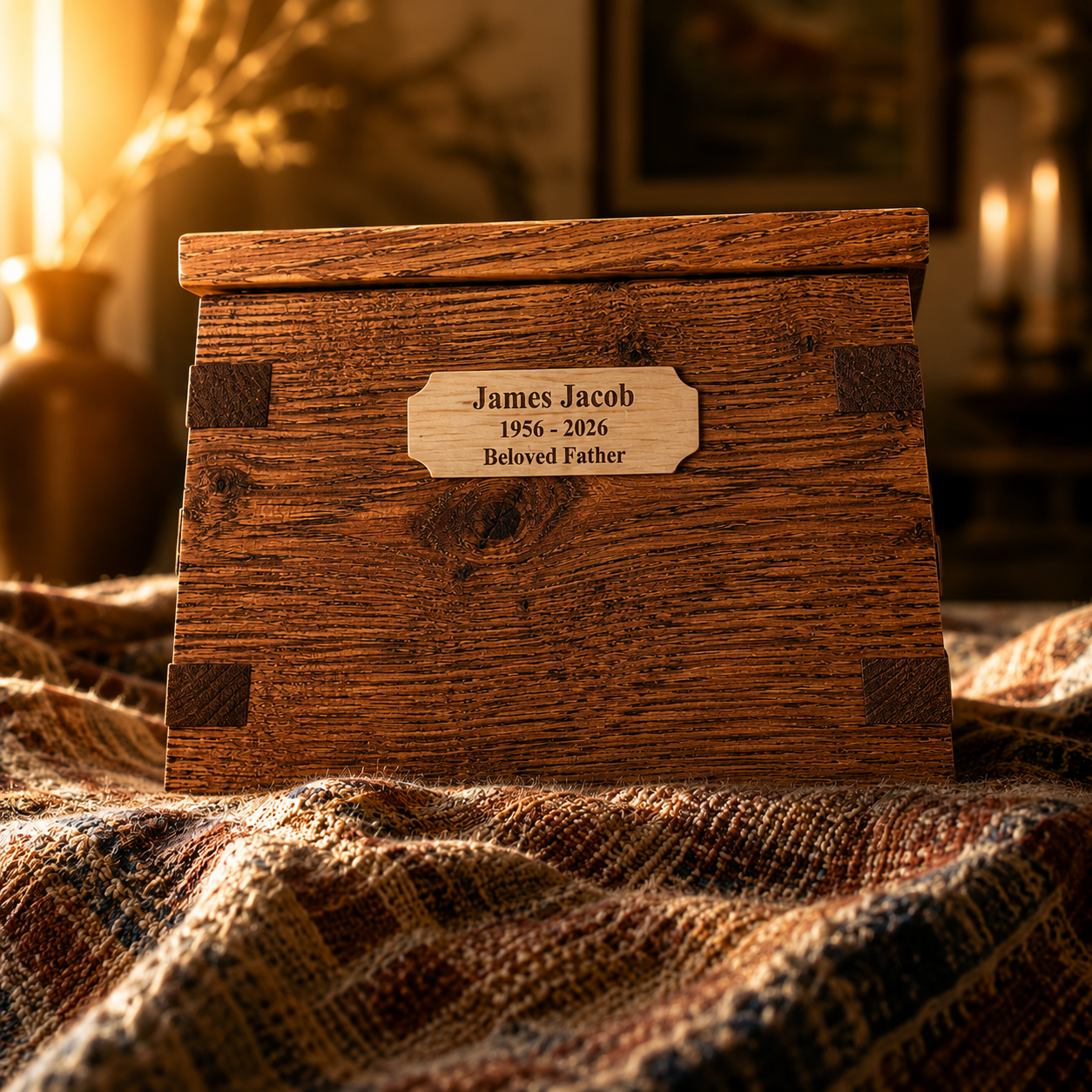 Timberhold Solid Rustic White Oak Memorial Urn - Artisan Handcrafted Cremation Urn for Ashes