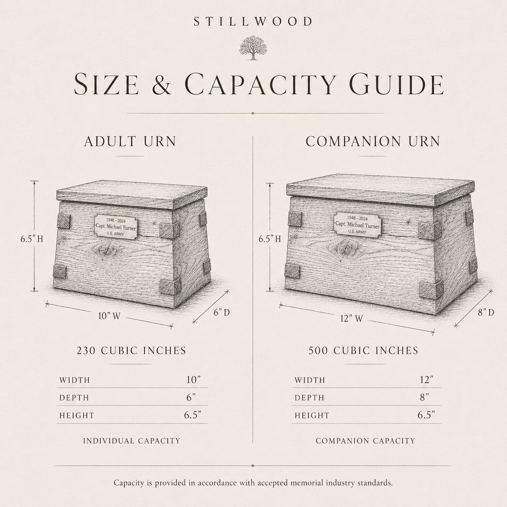 Timberhold Memorial Urn │ Handcrafted Rustic White Oak │ 230 - 500 Cubic Inches